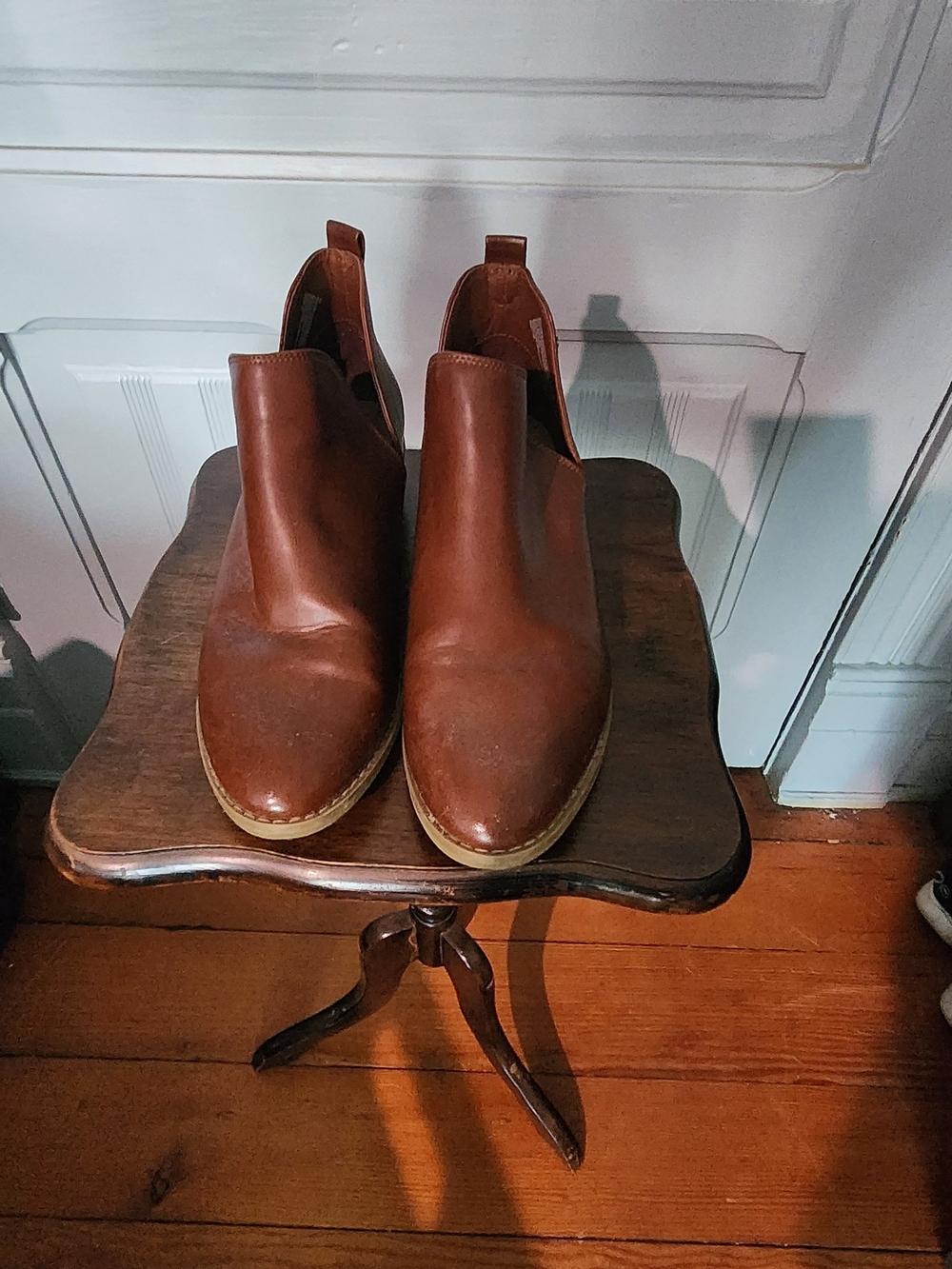 Universal Thread Cognac Leather Cutout Booties 9.5